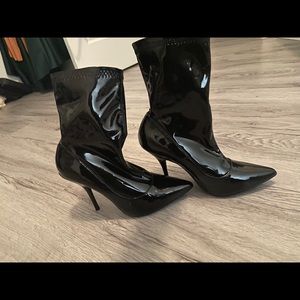 Black laytex boots
